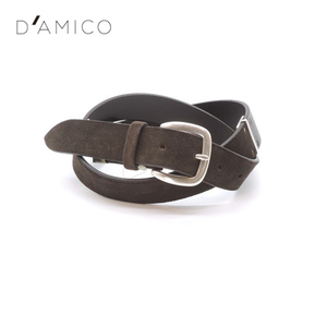 【定価2.8万・新品・90】D'AMICO（ダミーコ）メタル切替えカーフ×スエードレザーベルト ACU2460 ブラウン