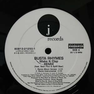 【12''】Busta Rhymes Feat. Sean Paul & Spliff Star Make It Clap (Remix) - 80813-21250-1 - *14