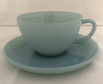 ファイヤー キング・Fire-King “ ターコイズ ブルー・TURQUOISE BLUE “ カップ＆ソーサー・Cup & Saucer ①_画像1