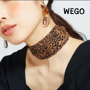 ④ 新品 韓国製 WEGO 細スカーフ レオパード柄 5cm X 88cm ウィゴー 完売品