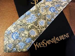 №Ｒ2615♪良品 ♪【花】サンローラン【YSL】ネクタイ