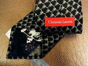 NR2798! superior article![ embroidery *. cow * cow ] Christian Lacroix. necktie 