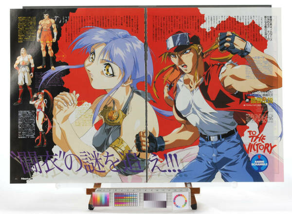 [Delivery Free]1994 NewType Fatal Fury Movie CutOut(Masami Oobari)Pin-Up 餓狼伝説(大張正己) [tag8808]