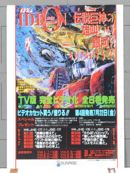 1980s Space Runaway Ideon for VIDEO Advertising/Urusei Yatsura OVA Article(Rumiko Takahashi)伝説巨人イデオン/うる星やつら[tag8808]