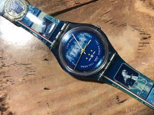 良品 可動品 希少 レア swatch スウォッチ AG1998 ITALIA サッカー イタリア 限定モデル クオーツ 腕時計