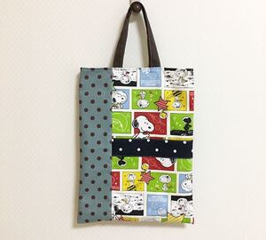 ハンドメイド 手提げバッグ★スヌーピー ドット