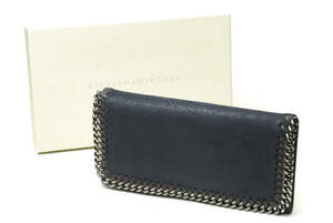 Stella McCartney ステラマッカートニー Falabella Continental Wallet ファラベラ フラップロングウォレット ネイビー 長財布 lm1415