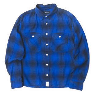 DESCENDANT ディセンダント 日本製 VANNING CHECK SHIRT チェックワークシャツ 2 ネイビー 長袖 トップス j3530