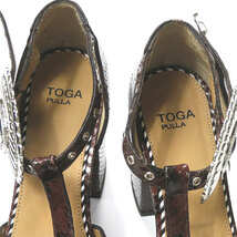 TOGA PULLA トーガ プルラ 20AW Platform metal pumps プラットフォームメタルパンプス 38 コンチョ パイソン型押し ストラップ lc30516_画像5