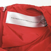 新品 VICTORIA VICTORIA BECKHAM ヴィクトリア ヴィクトリア・ベッカム WASHED TAFETTA SCARLET タフタプリーツワンピース F/40 lm2529_画像3