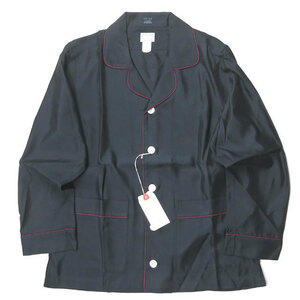 新品 DELUXE デラックス 17AW 日本製 SONNY パイピング ハジャマシャツ 17AD1241 S ネイビー DELUXE CLOTHING オープンカラー 開襟 g2823
