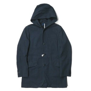 ts(s) ティーエスエス Embossed Dobby Cloth Hooded Long Jacket エンボスドビークロス フーデットロングジャケット 1 ネイビー ☆mc60988