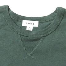 tone トーン 19SS 日本製 3 STITCH TEE 度詰め天竺 VガゼットクルーネックTシャツ TO-SS19-TEE01 5 グリーン コットン トップス mc65514_画像4