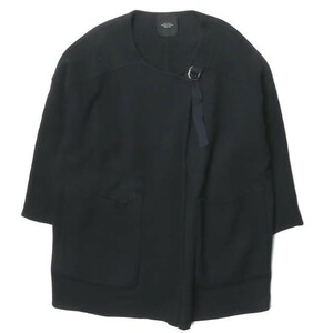 UNUSED アンユーズド 16AW 日本製 Collarless Coat BIGシルエット ウールノーカラーストラップコート US1213 4 ネイビー ☆☆s16312