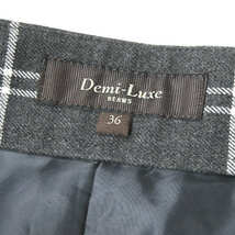 Demi-Luxe BEAMS デミルクス ビームス ウィンドウペーンワイドクロップドパンツ 68-23-0162-126 36 スラックス チェック ☆☆lc29805_画像3