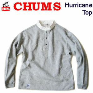  Chums /CHUMS[ Hurricane top / Henley neckline sweatshirt ] reverse side nappy sweat sweatshirt CH00-1297 Heather gray XL size 