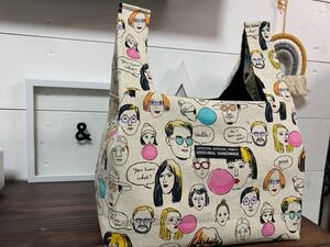 ハンドメイド☆エコバッグ☆コンビニ弁当他 女性 北欧 ランチバッグ