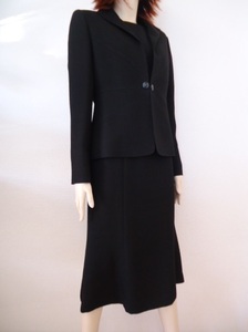 [KCM]girl-23-44* new goods *[SOPRANI/so puller ni] lady's black formal suit One-piece + jacket black size 44