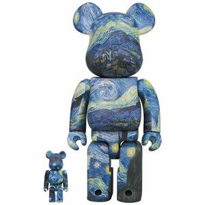 100% & 400% BE@RBRICK MEDICOM TOY Vincent Van Gogh The Starry Night star month night go ho MOMAmeti com toy sunflower self image plus 1000