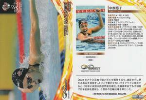 2020 BBM INFINITY 中西悠子【45】レギュラーカード　競泳　画像表裏　※同梱可　注意事項必読