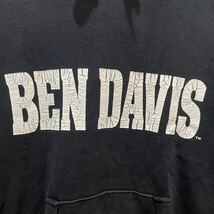 当時物! 希少! BEN DAVIS (ベンデイビス) 裏起毛 クラック ロゴ プル パーカー (M) BLACK | Mens メンズ ブラック アメカジ 黒 ストリート_画像3