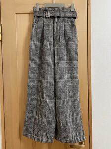 ワイドパンツ チェック柄 チェックワイドパンツ