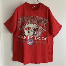 【希少】80s USA製 LOGO7.INC ロゴセブン 半袖 Tシャツ 49ERS NFC CHAMPIONS 1989 SUPER BOWL スーパーボウル NFL ヴィンテージ_画像2