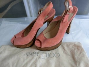 JIMMY CHOO ミュール ヒール ピンク 34 1/2 ジミーチュウ