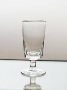 古い手吹きガラスのシンプルな筒型のビストログラス / 19世紀・フランス / 硝子 ワイングラス 古道具　アンティーク