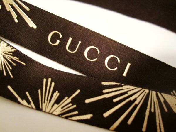 新品 正規GUCCI グッチ リボン GUCCI ラッピング 100%本物・正規 新品 10m 10メートル 1000cm 非売品 柄B
