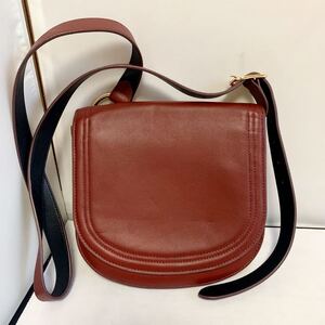 * beautiful goods * Diane * phone *fa stain bar gDIANE VON FURSTENBERG shoulder bag original leather red (01015C