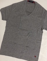 【新品未使用品】 BURBERRY バーバリー Vネック Tシャツ カットソー グレー サイズM_画像2