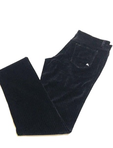 【新品タグ付き、正規品】 BURBERRY BLACK LABEL バーバリー ブラックレーベル ベロア ストライプ パンツ ホース刺繍 5ポケット サイズ82