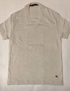 【新品未使用品】 BURBERRY バーバリー Vネック Tシャツ カットソー ストレッチ ベージュ サイズM