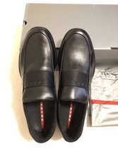 【新品未使用、正規品】 PRADA プラダ ナッパレザー シューズ スポーツ スリッポン 黒 サイズ 7 1/2 箱付き_画像4