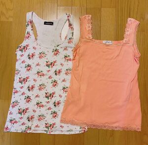 millennia　ミレニア　STYLE BASIC　スタイルベーシック　タンクトップ　2枚セット　花柄　レース