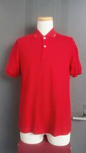 * free shipping * MIKIHOUSE Miki House deer. . polo-shirt made in Japan Logo embroidery red Medium