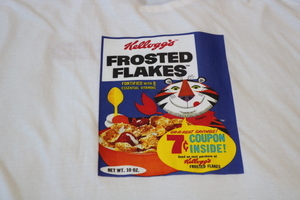 kerog T-shirt white lady's 3L back print equipped FROSTED FLAKES new goods unused 