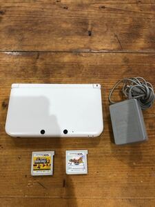 3DSLL ニンテンドー3DS LL 充電器 ホワイト 白 ソフト付き マリオセット