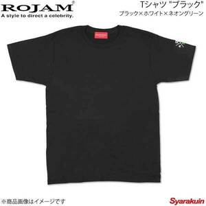 ROJAM ロジャム Tシャツ ブラック ユニセックスモデル/レディースモデル ブラック×ホワイト×ネオングリーン サイズ：150 70-T201-2150