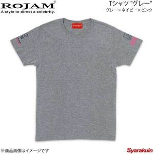 ROJAM ロジャム Tシャツ グレー ユニセックスモデル グレー×ネイビー×ピンク サイズ：M 70-T172-2M