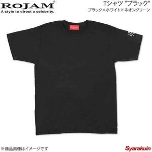 ROJAM ロジャム Tシャツ ブラック ユニセックスモデル/レディースモデル ブラック×ホワイト×ネオングリーン サイズ：150 70-T202-2150