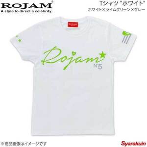 ROJAM ロジャム Tシャツ ホワイト ユニセックスモデル ホワイト×ライムグリーン×グレー サイズ：L 70-T173-1L