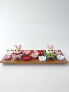 うさぎの置物 つまみ細工 ハンドメイド