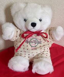 [ lovely!]Herrington Bears Hard Rock cafe. clothes . put on . white bear. soft toy teddy bear approximately 30.GUAM USA2000 put on . change 