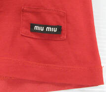 ミュウミュウ MIUMIU：変形袖 Tシャツ XS （ プラダ PRADA MIUMIU Ladie's Tee XS RED _画像5