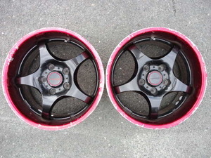 CIRCLAR BLACK RED ALLOY WHEELS 16インチ 8J +38 5H114.3 2本サーキュラーレッドブラック RX-7アコードアスリートカムリランエボシルビア