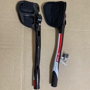 TTカーボンハンドル　31.8/340mm ロードバイクマウンテンバイク用　バーエンド　レッド2021091502