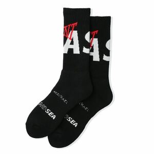 【新品タグ付き】 21AW 22 新作 新品 WIND AND SEA ウィンダンシー STM × WDS SOCKS セイントマイケル 靴下 くつした BLACK ブラック 黒色