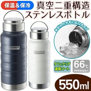 MINDFREE(マインドフリー) ステンレスボトル 550ml ネイビー2点